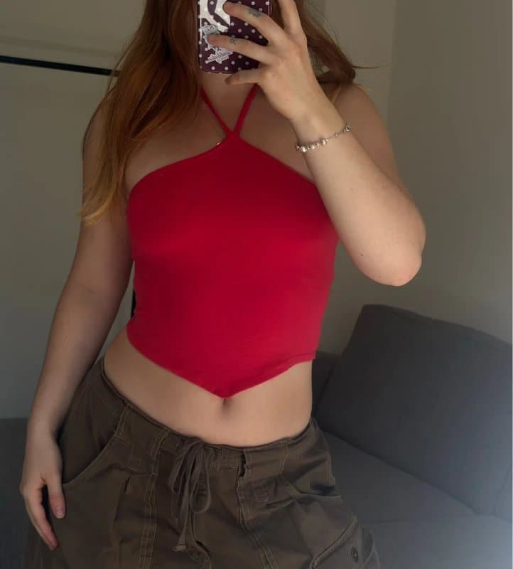Hollister Hollister red halterneck top