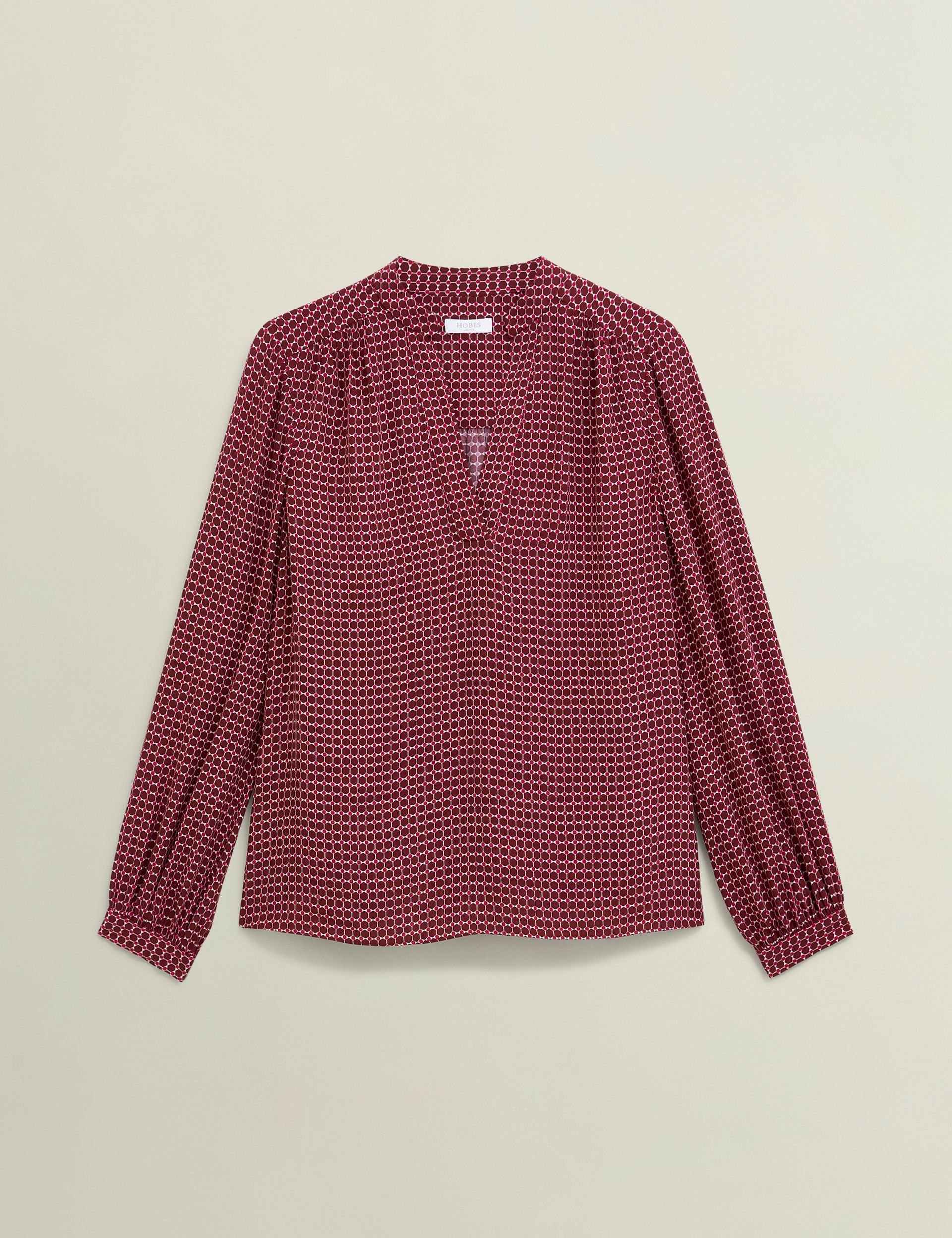 Hobbs London Hobbs London Women's Mila Blouse in Maroon - 2