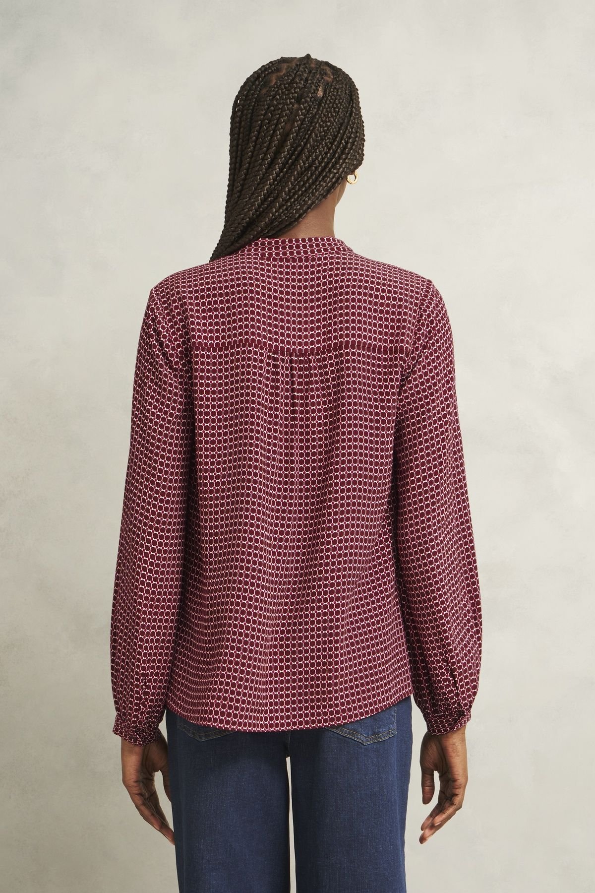 Hobbs London Hobbs London Women's Mila Blouse in Maroon - 3