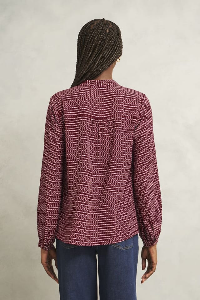 Hobbs London Hobbs London Women's Mila Blouse in Maroon - 3