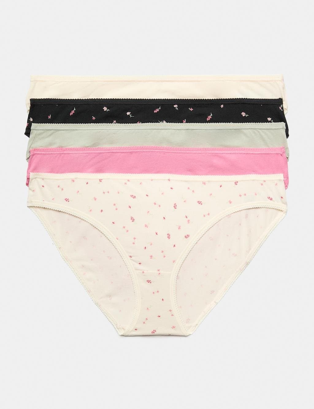 Marks & Spencer M&S 5pk Cotton Lycra® Bikini Knickers Light Cream