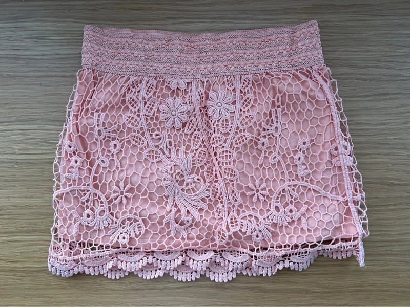 Topshop Topshop peach crochet mini skirt