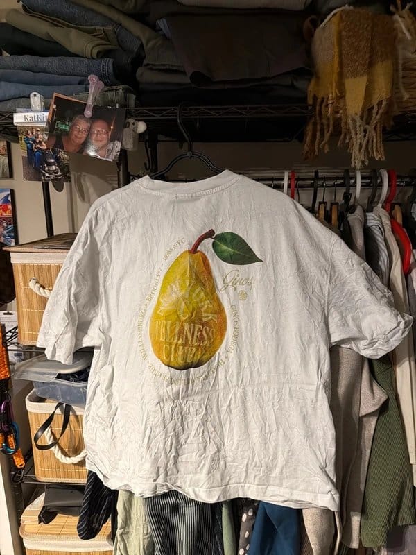 ASOS Men's White Pear Graphic T-Shirt