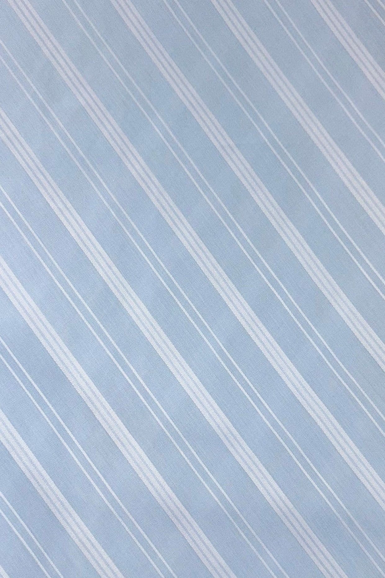 British Boxers British Boxers Women's "Breezy Blue Satin Stripe" Crisp Cotton Short Sleeve Nightshirt in Baby Blue - 4