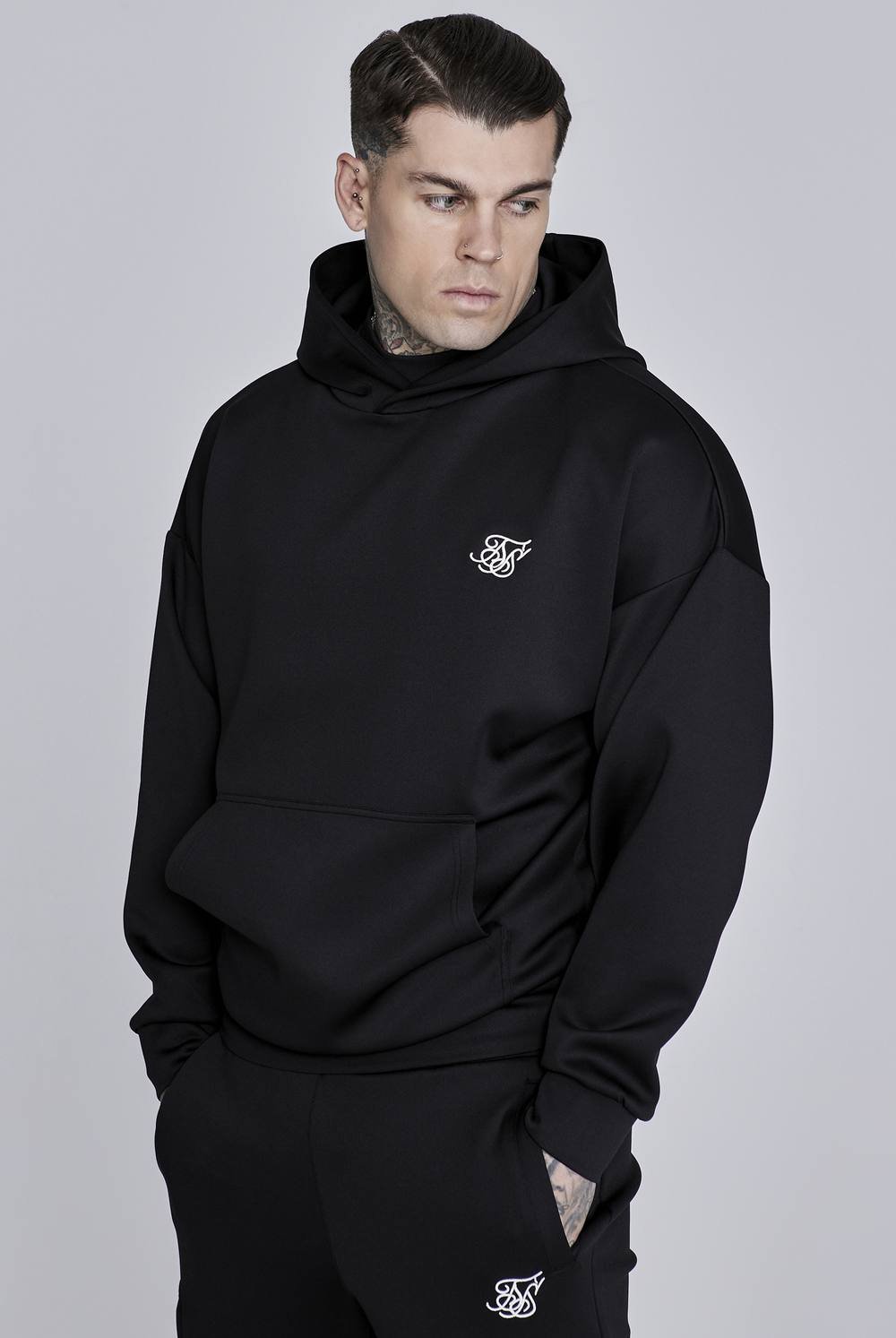SikSilk SikSilk Men's Essentials Poly Hoodie in Black - 3