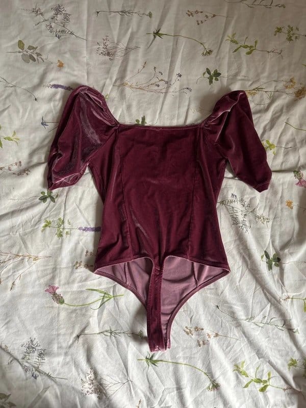 ASOS Pink Velvet Bodysuit