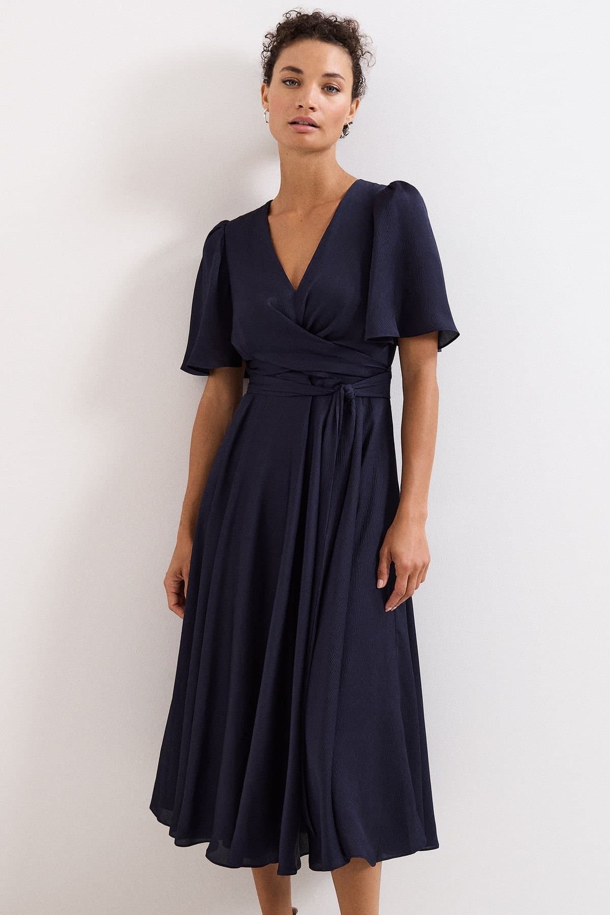 Phase Eight Phase Eight Women's Petite Abbie V-Neck Dress in Dark Navy