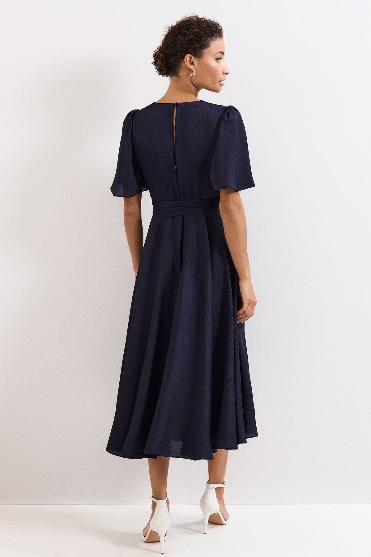 Phase Eight Phase Eight Women's Petite Abbie V-Neck Dress in Dark Navy - 4