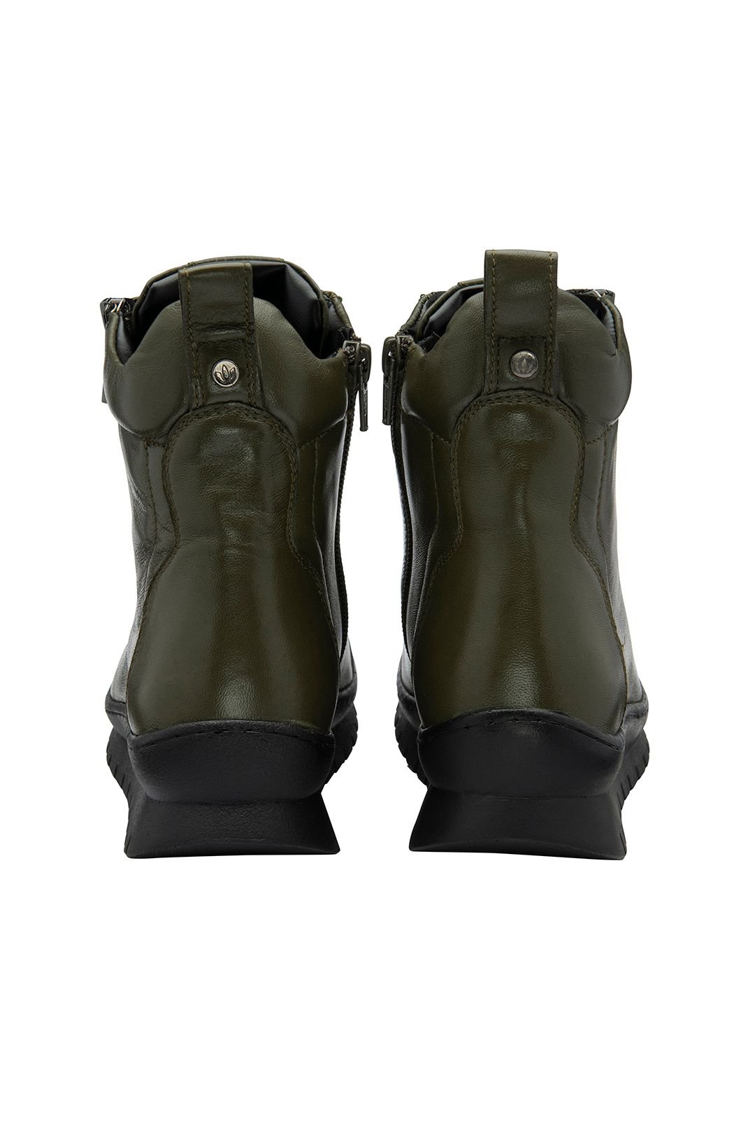 Lotus Lotus Women's 'Corsica' Leather Zip-Up Ankle Boots in Khaki - 3