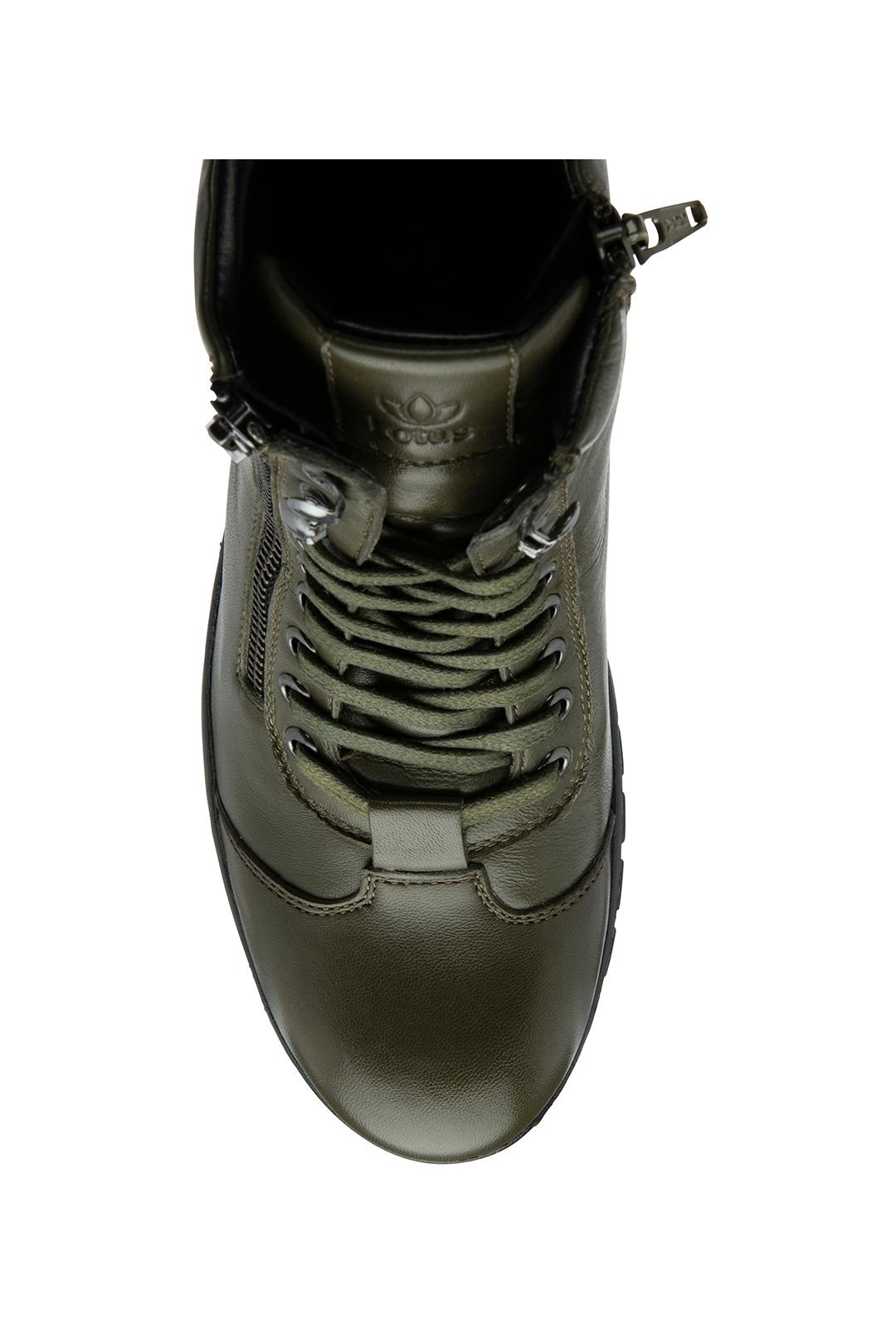 Lotus Lotus Women's 'Corsica' Leather Zip-Up Ankle Boots in Khaki - 4