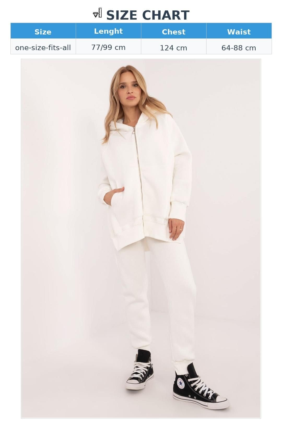 Love Lace Love Lace Women's Cotton Elastane Zip Hood Tracksuit Set Style 202287 in White - 4