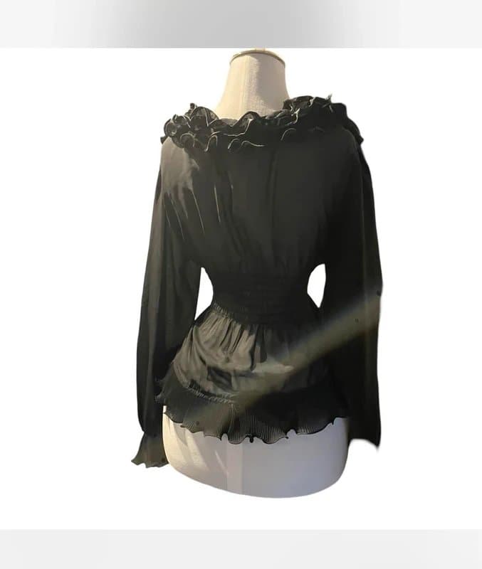 Reclaimed Vintage Y2k vintage micromesh frill top