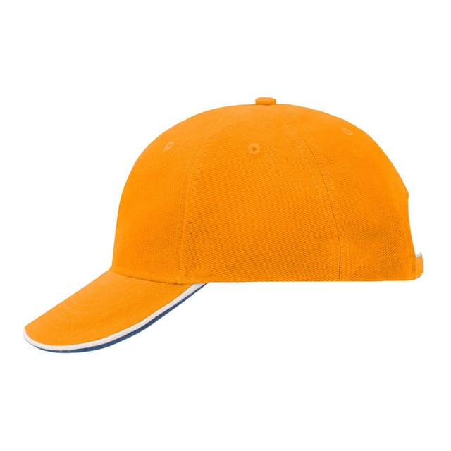 Myrtle Beach Myrtle Beach Men's 6 Panel Double Sandwich Peak Cap in Orange - 3