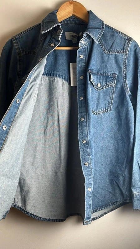 New Look New look - denim shirt button long sleeve - size uk 6 - blue