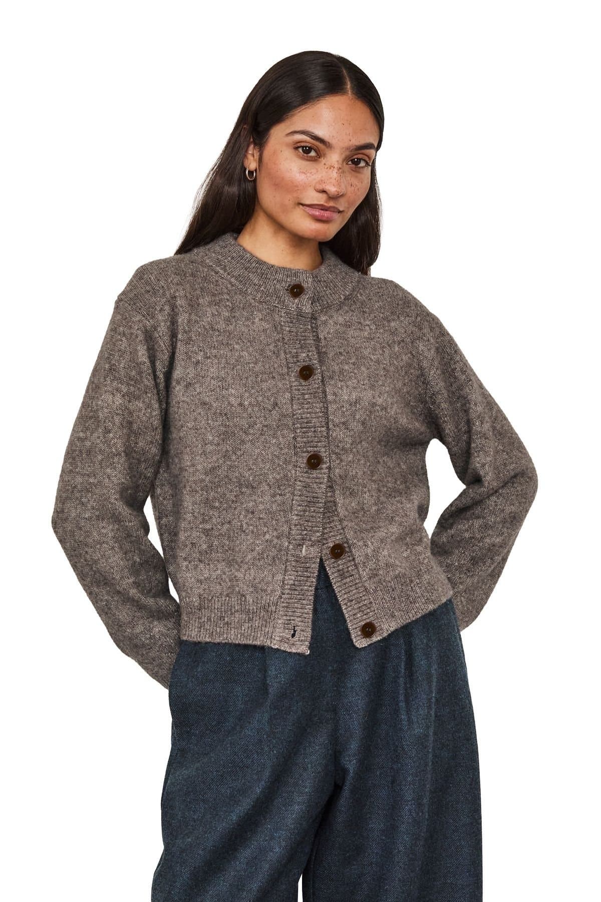 Celtic & Co Celtic & Co Women's Alpaca Blend Cardigan in Light Brown