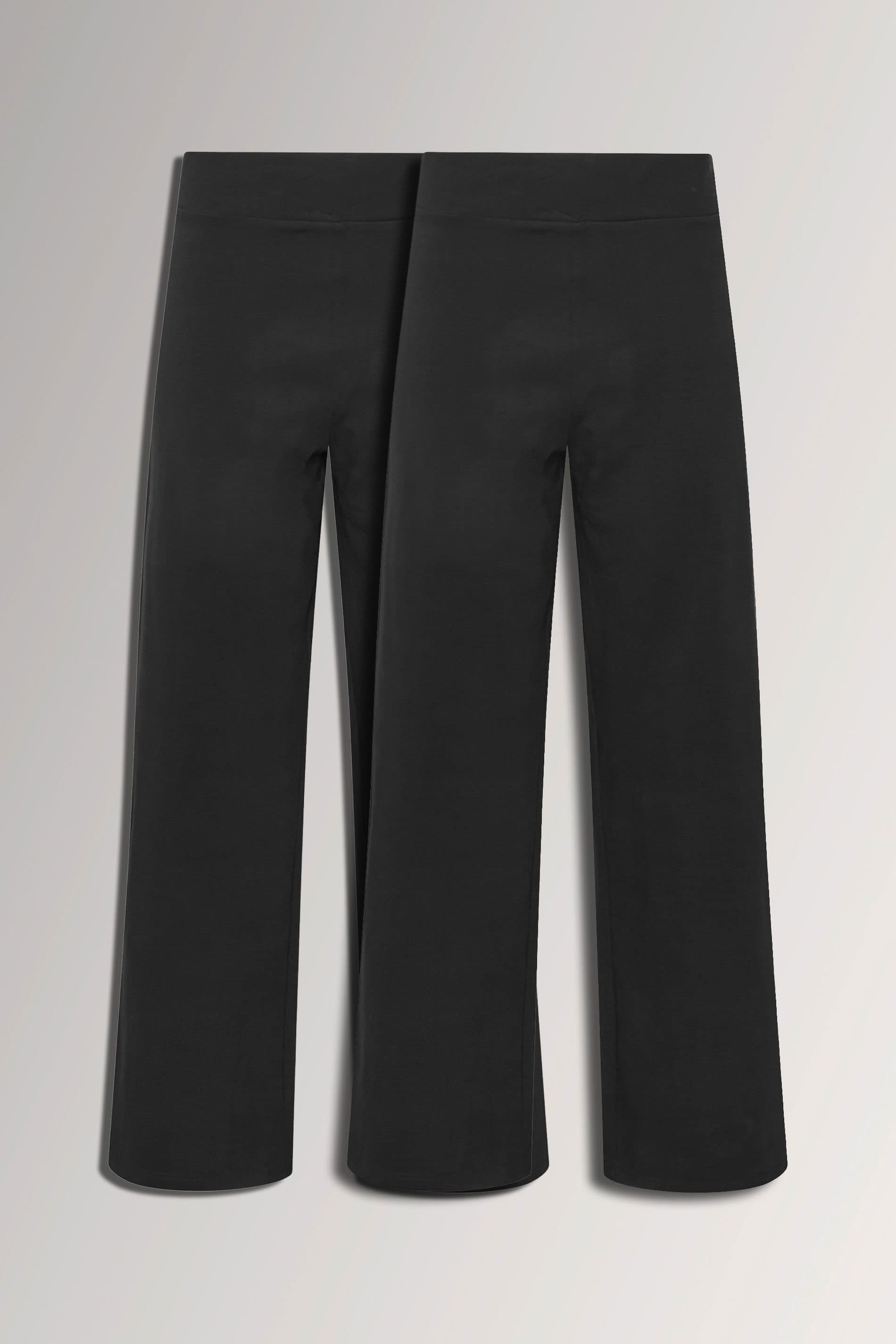 M&Co M&Co Women's 2 Pack Wide Leg Yoga Pants in Black