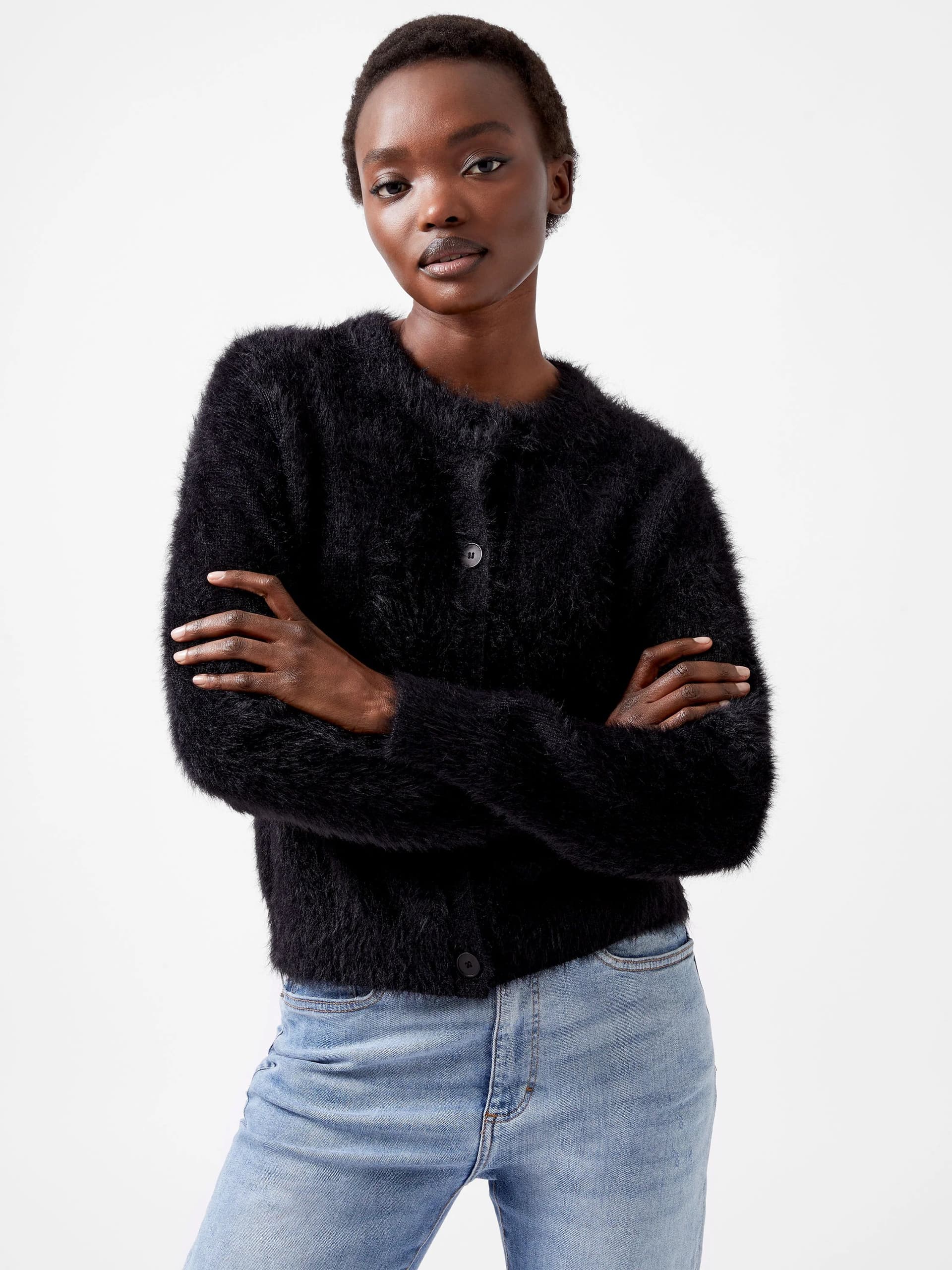 French Connection Jaceline Long Sleeve Cardigan Black