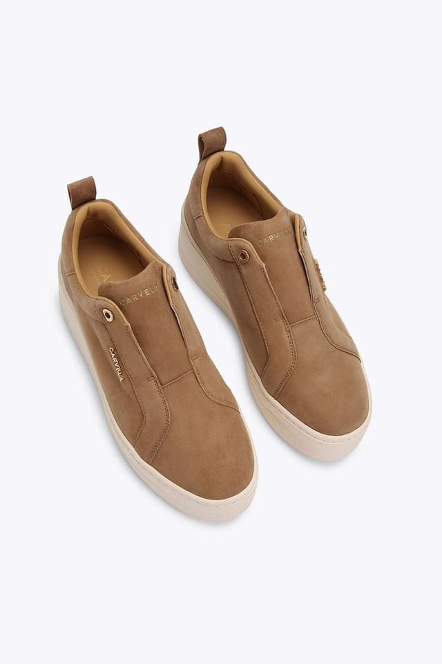 Carvela Carvela Women's 'Connected Laceless' Suede Trainers in Tan - 2