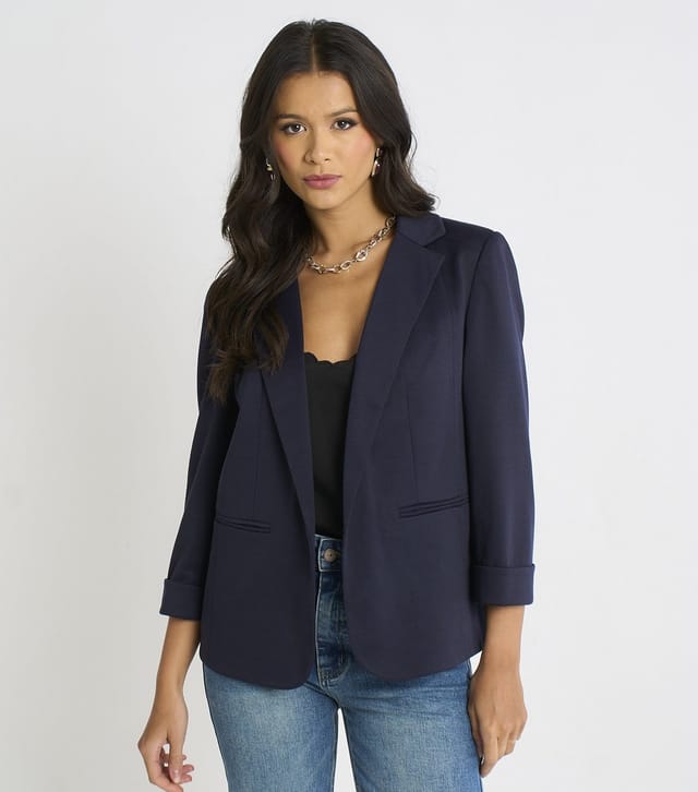 Gini London Women's Navy Open Front Blazer Gini London New Look - 2