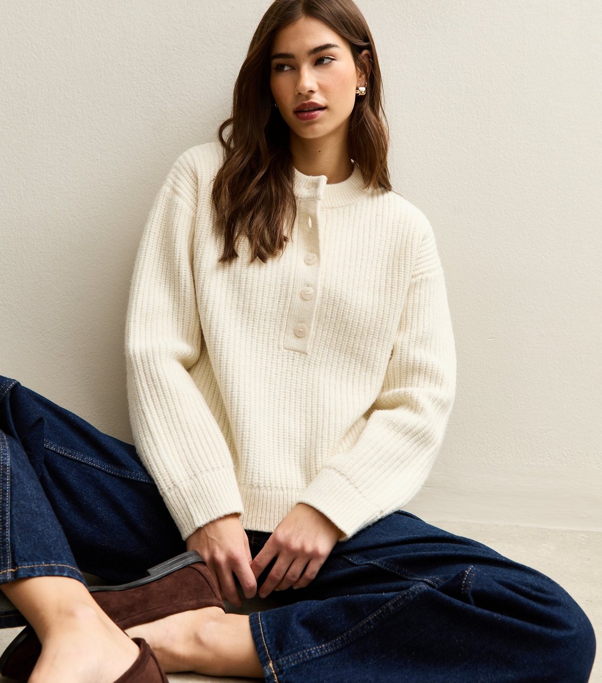 New Look Women's Cream Midweight Knit Jumper New Look - 1