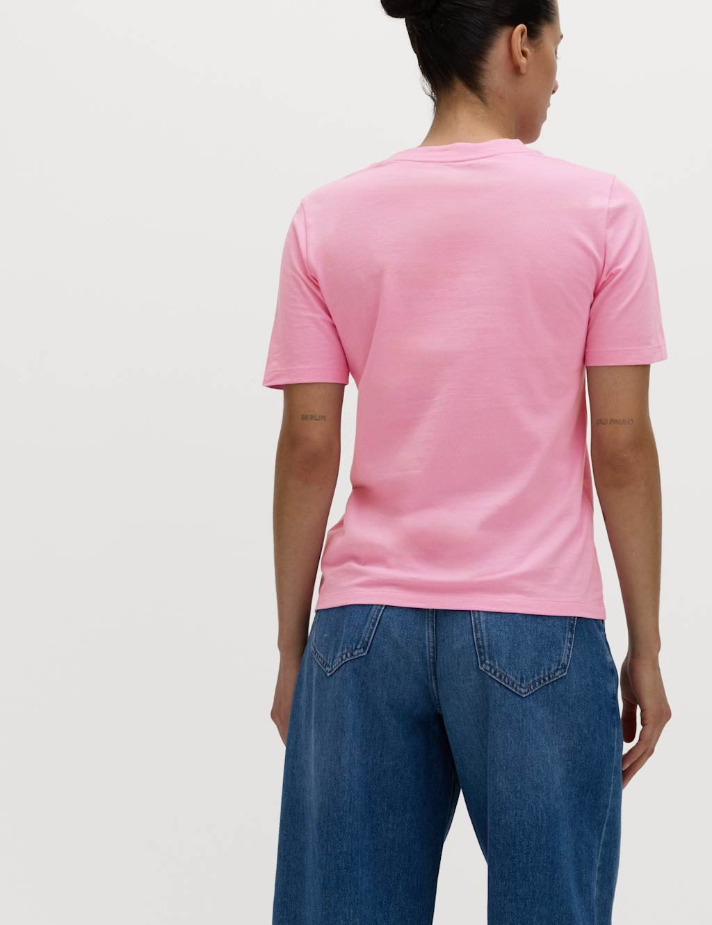 Marks & Spencer M&S Pure Cotton Graphic T-Shirt Pink Mix - 3