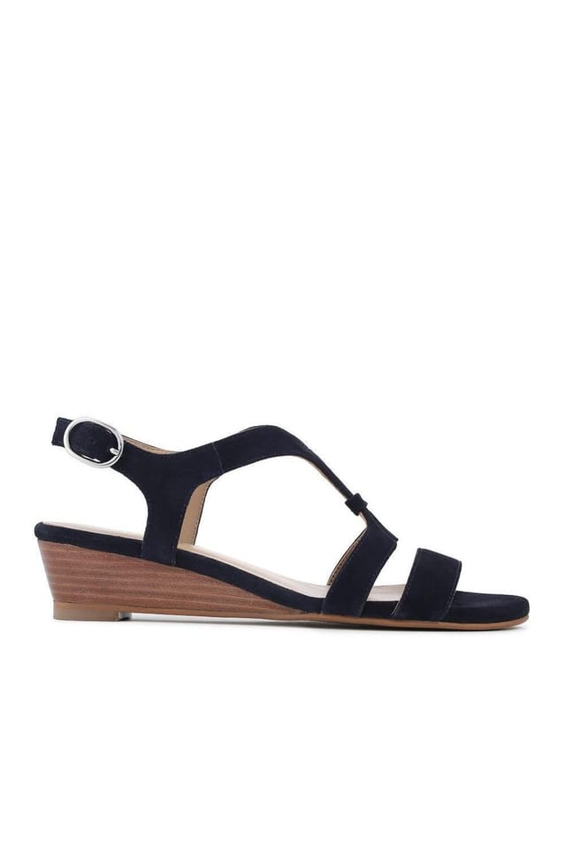Jones Bootmaker Jones Bootmaker Women's Gravina Leather Slingback Sandals in Navy - 2
