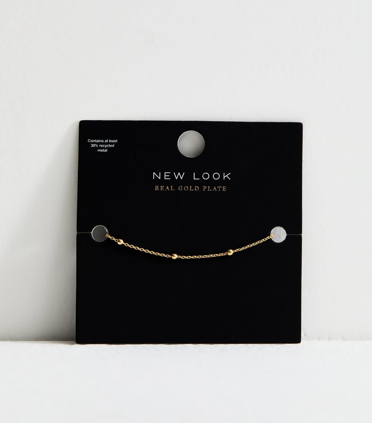 New Look 18ct Gold Plated Petite Ball Chain Anklet New Look