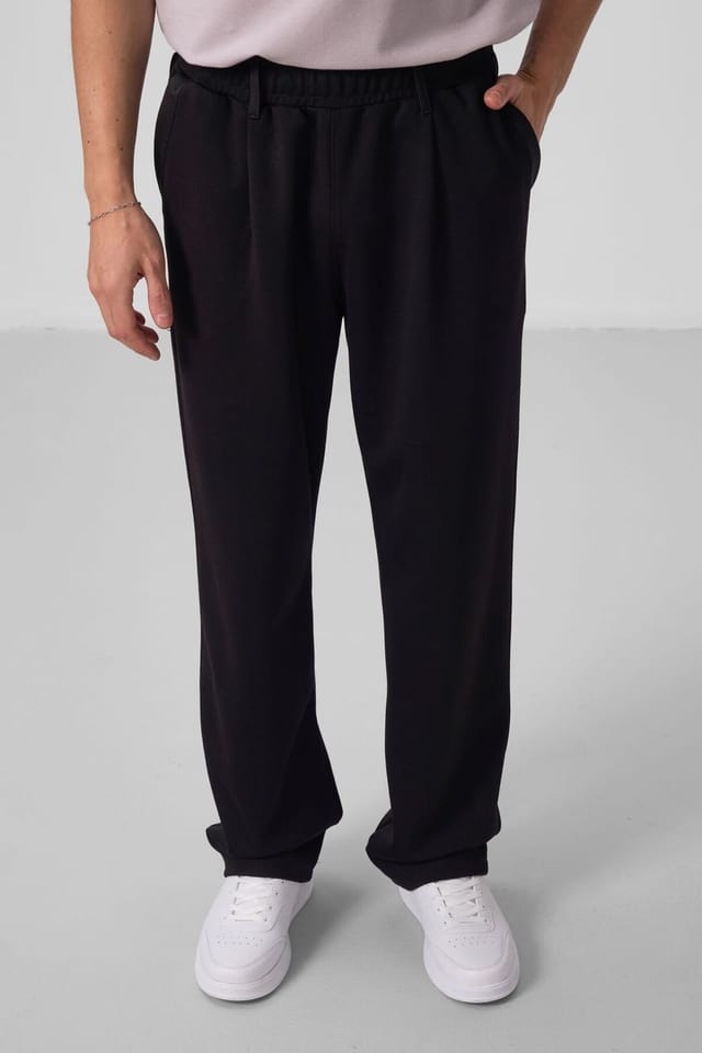 Tommy Life Tommy Life Men's Wide-leg Palazzo Trousers in Black - 2