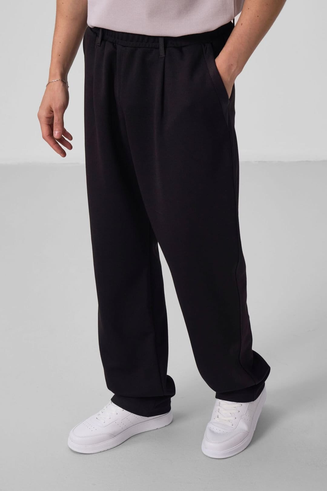 Tommy Life Tommy Life Men's Wide-leg Palazzo Trousers in Black - 4