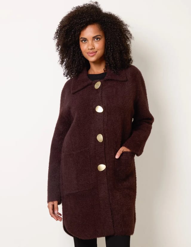Blue Vanilla Overcoat With Classic Collar - 2