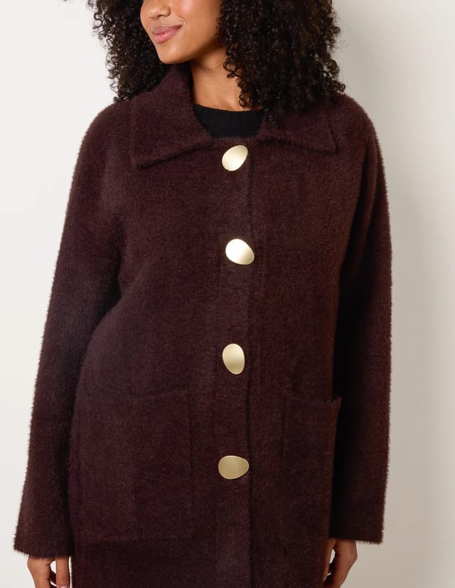 Blue Vanilla Overcoat With Classic Collar - 3