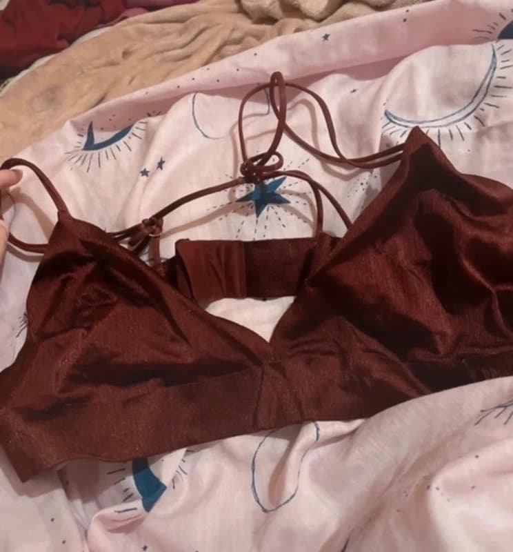 ASOS ASOS burgundy satin bralette size 14 festival holiday summer