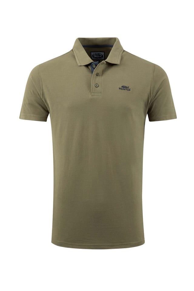 Weird Fish Weird Fish Men's Miles Pique Polo Shirt in Dark Olive - 2