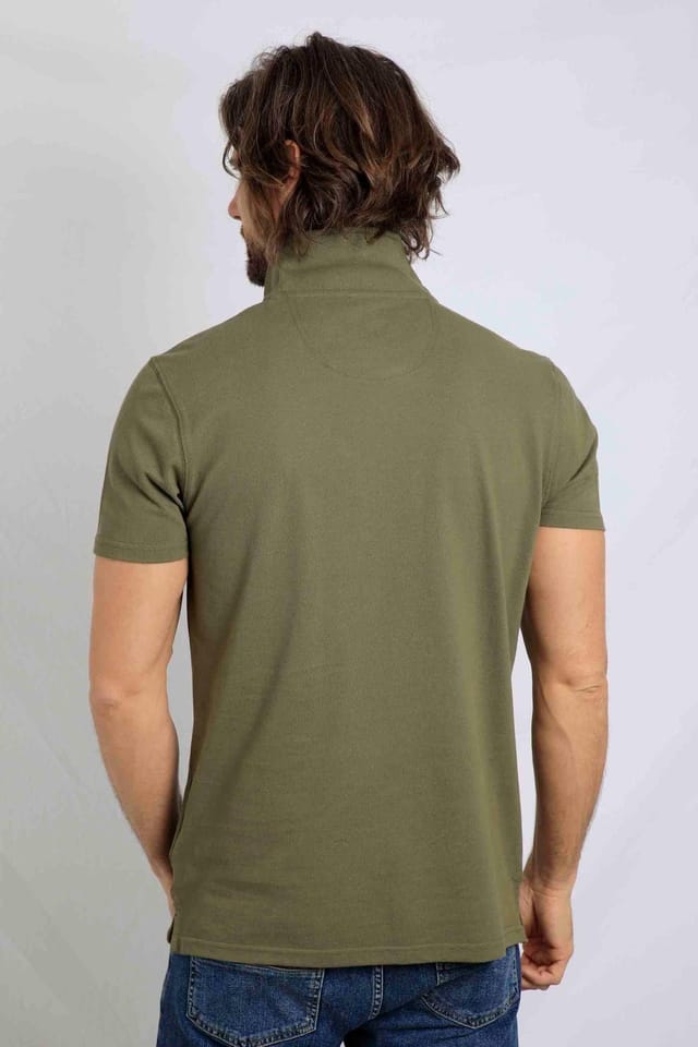 Weird Fish Weird Fish Men's Miles Pique Polo Shirt in Dark Olive - 3