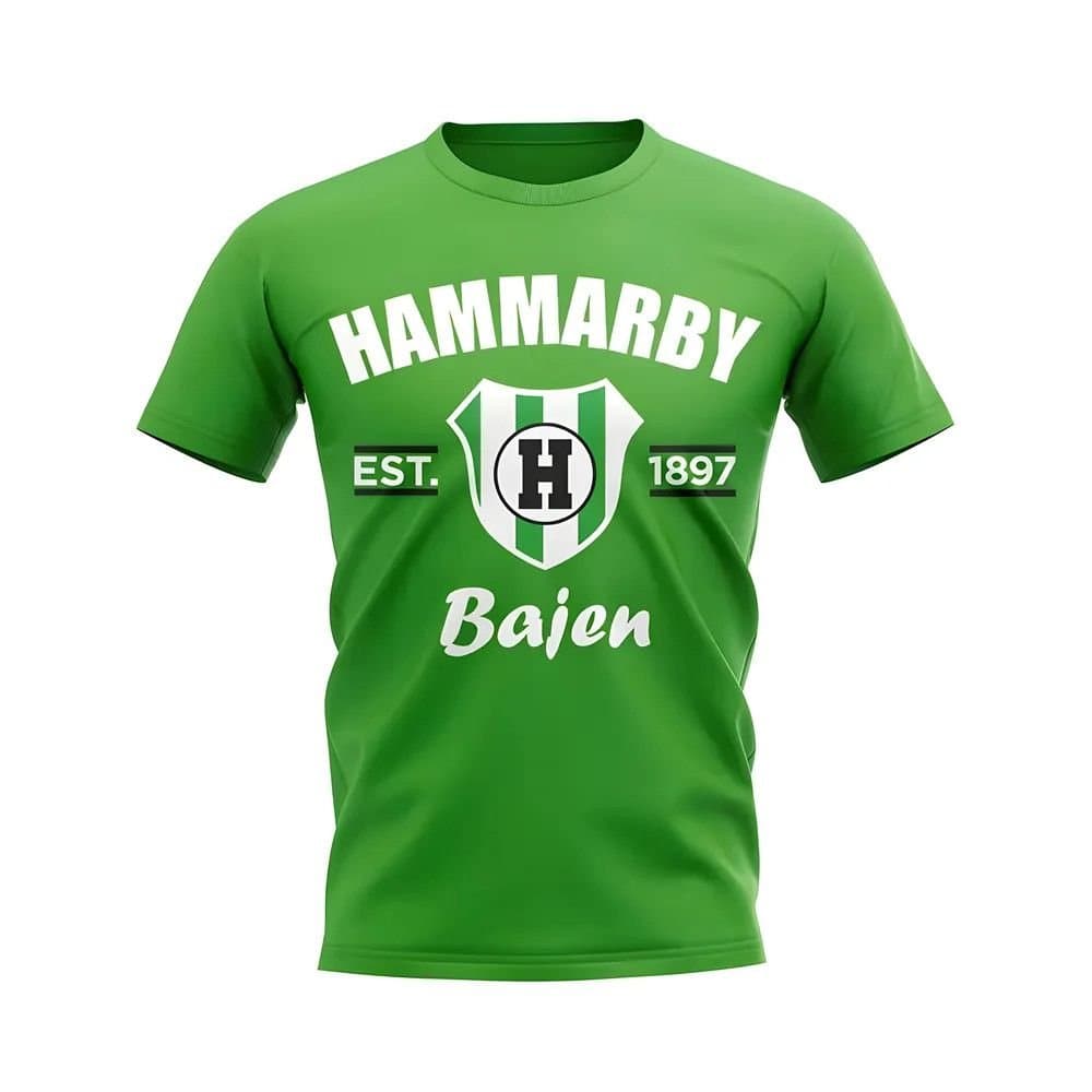 Hammarby Hammarby Men's Personalised Established Football T-Shirt Green in White