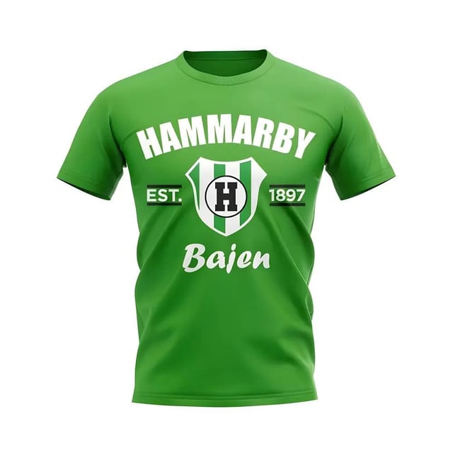 Hammarby Hammarby Men's Personalised Established Football T-Shirt Green in White - 2