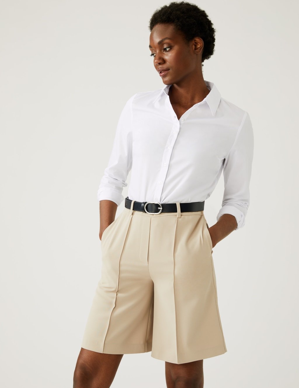 Marks & Spencer M&S 2 Pack Cotton Rich Long Sleeve Shirts White - 2