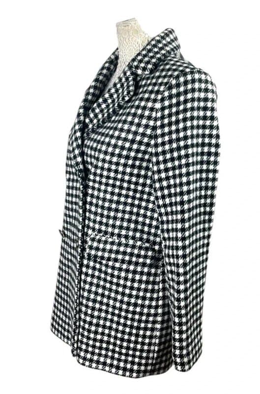 New Look New Look Coat Jacket Black & White Gingham Petite Women’s UK Size 8