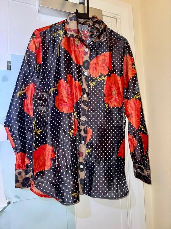Never Fully Dressed Never Fully Dressed Poppy Print Satin Pyjama Set Size 12 M