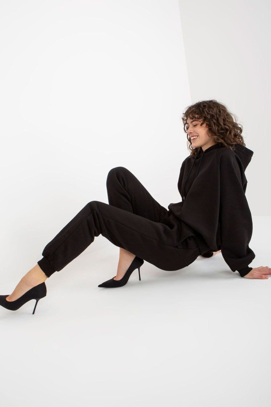Love Lace Love Lace Women's Hooded Sweatshirt & Jogger Pants Set Style 177013 in Black - 4