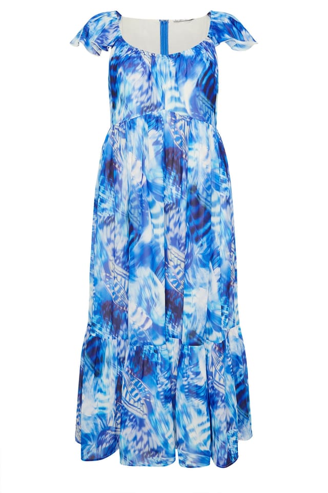 Yours Yours Women's Abstract Maxi Dress in Blue - 2