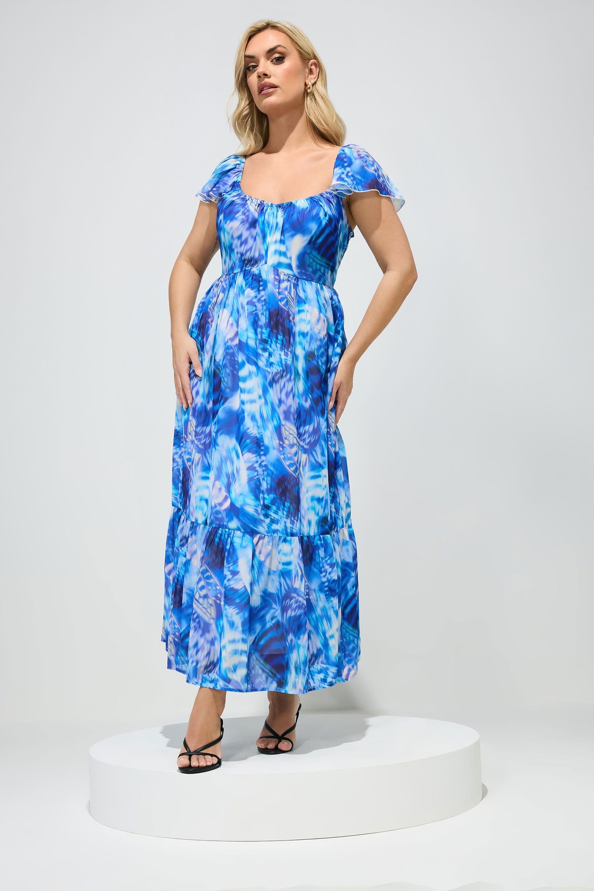 Yours Yours Women's Abstract Maxi Dress in Blue - 4
