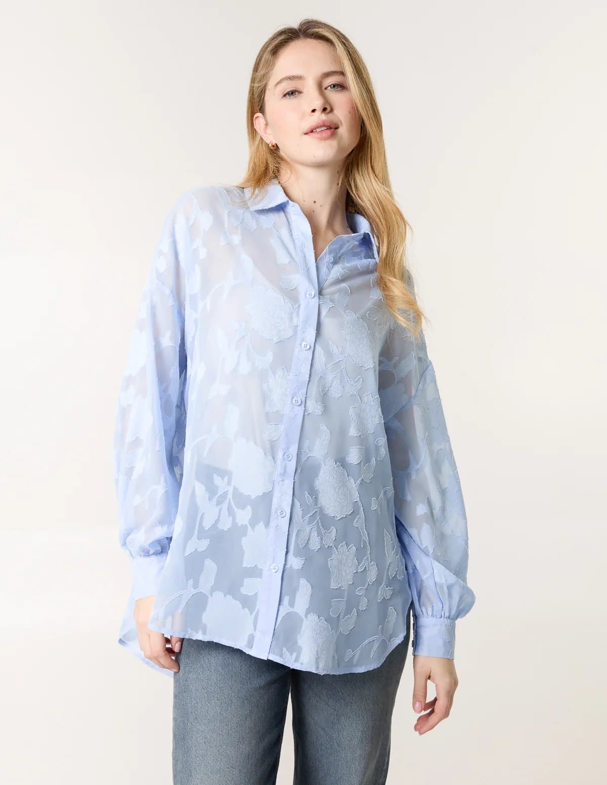 Blue Vanilla Sheer Devore Shirt