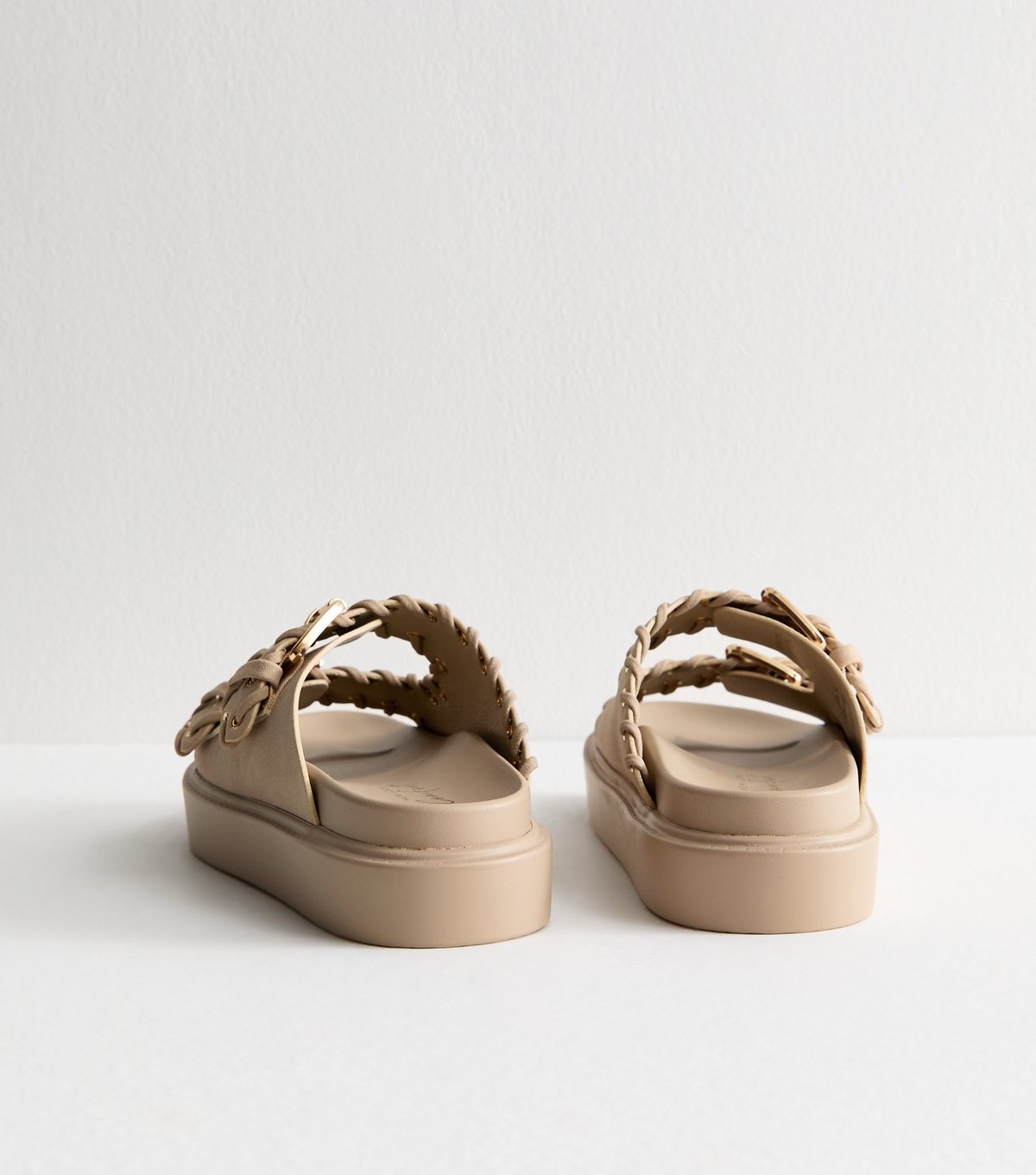 New Look Women's Camel Faux Suede Whipstitched Strap Flatform Sandals New Look - 4