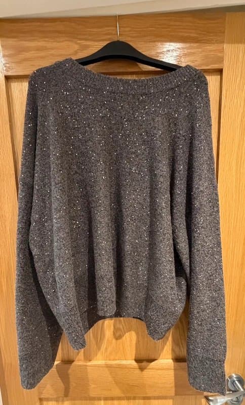 New Look New Look Mink sequin yarn crew neck jumper