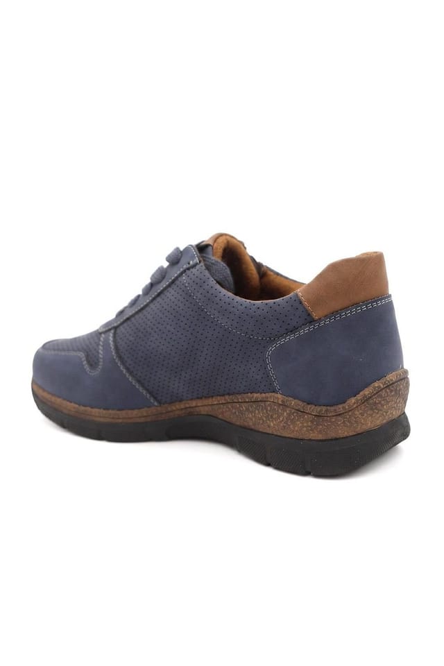 Pavers Pavers Women's Wide Fit Casual Zip & Lace Shoes in Navy - 3