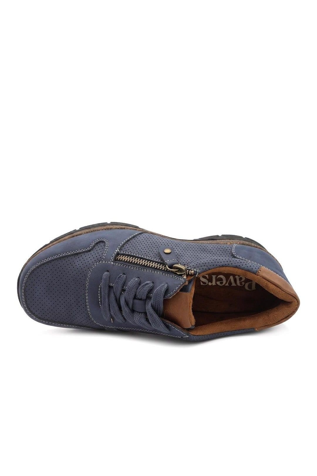 Pavers Pavers Women's Wide Fit Casual Zip & Lace Shoes in Navy - 4