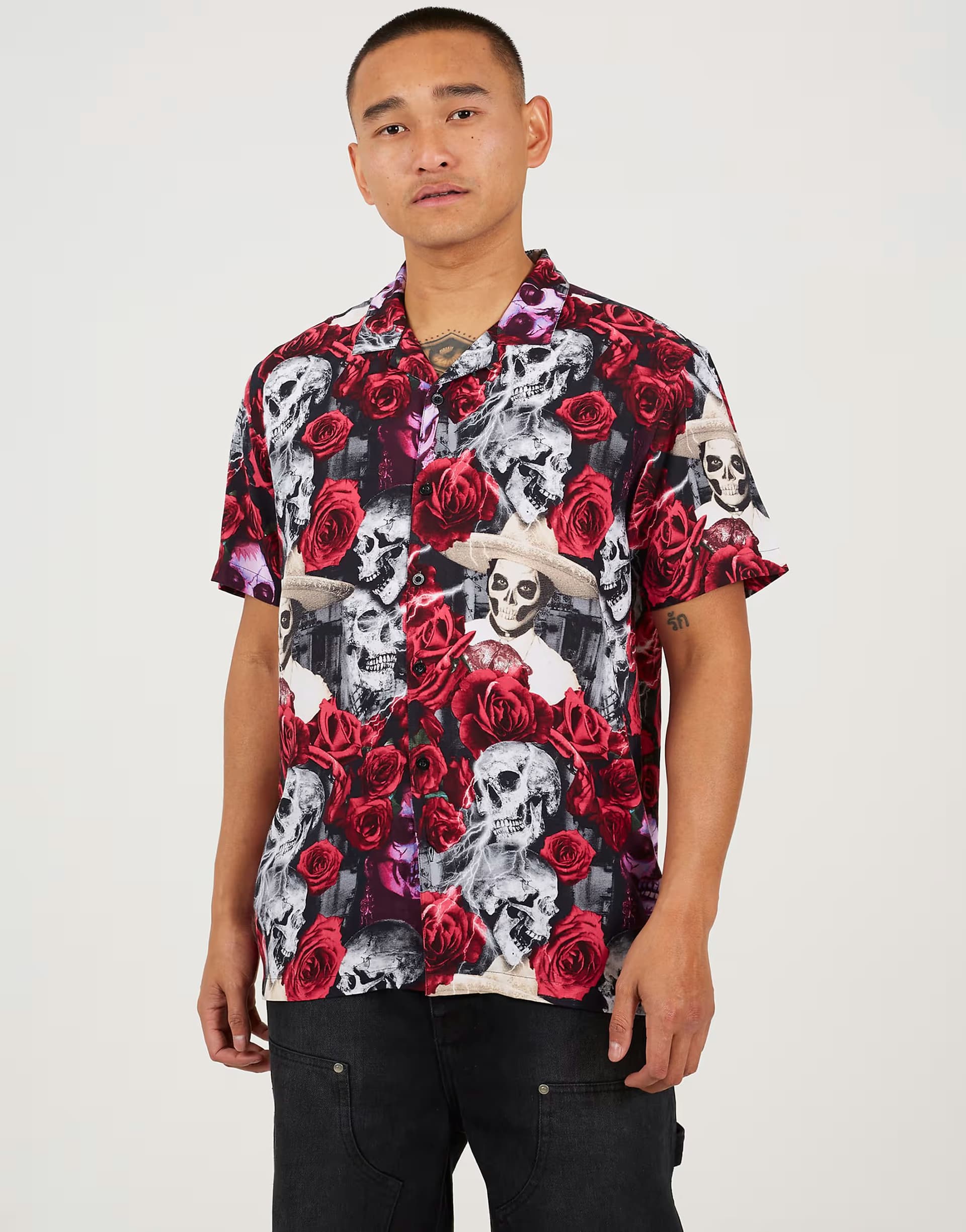 ASOS Brave Soul Printed shirt in black