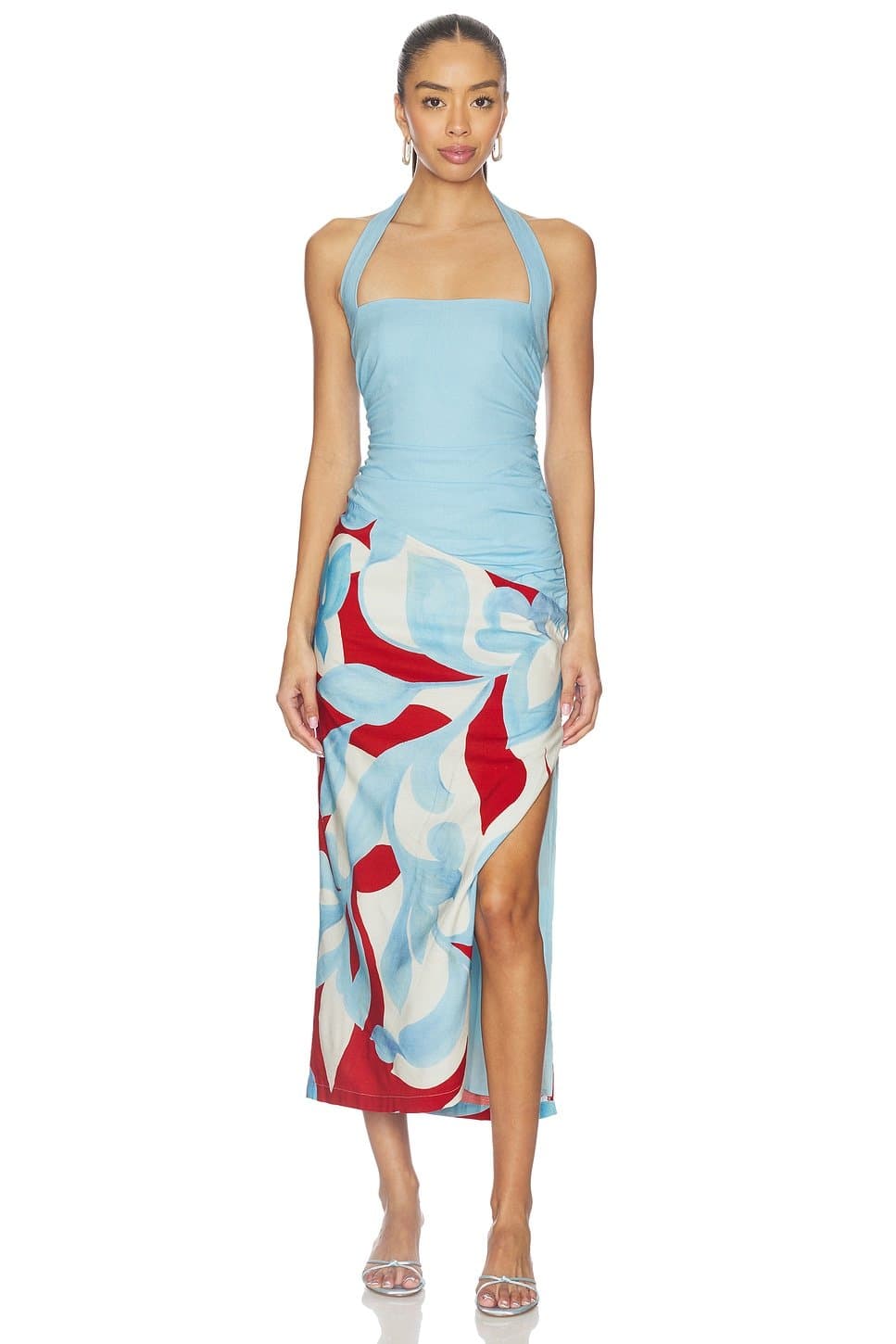 revolve Evie Halter Ruched Midi Dress