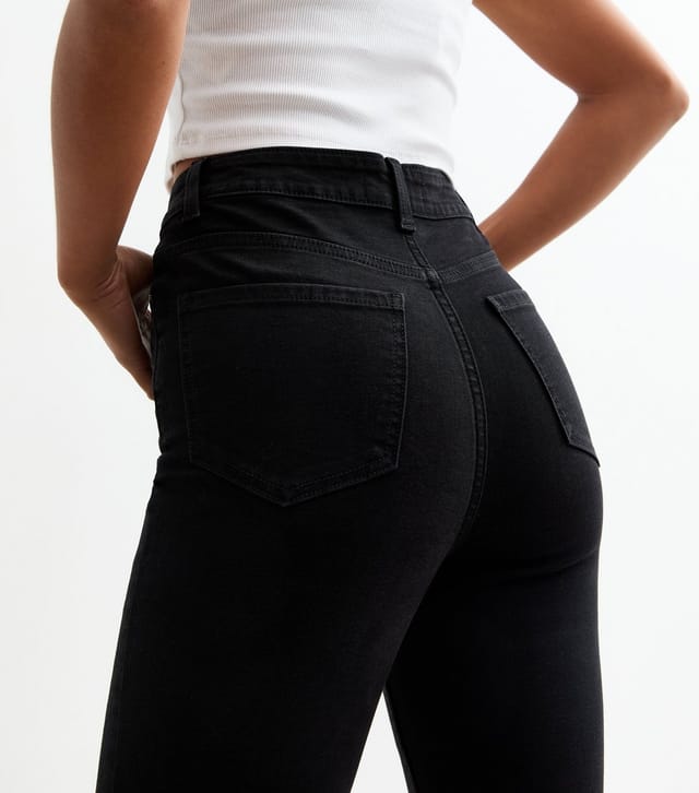New Look Women's Petite Washed Black Waist Enhance Quinn Bootcut Jeans New Look - 3